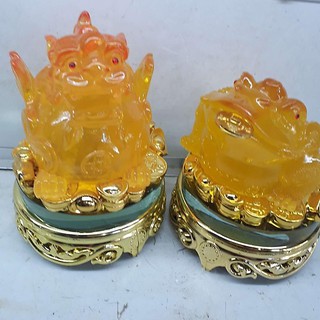Bộ tượng cóc thần tài phong thủy - Màu vàng