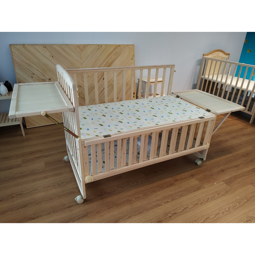Cũi gỗ thông cỡ 120*72*102 màu gỗ hàng cao cấp