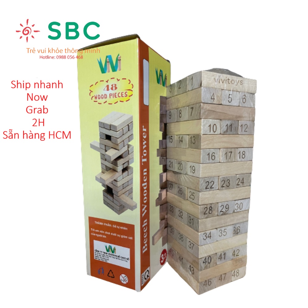 Có hộp - Rút gỗ số size lớn 48, 51 và 54 thanh Vivitoys Việt Nam