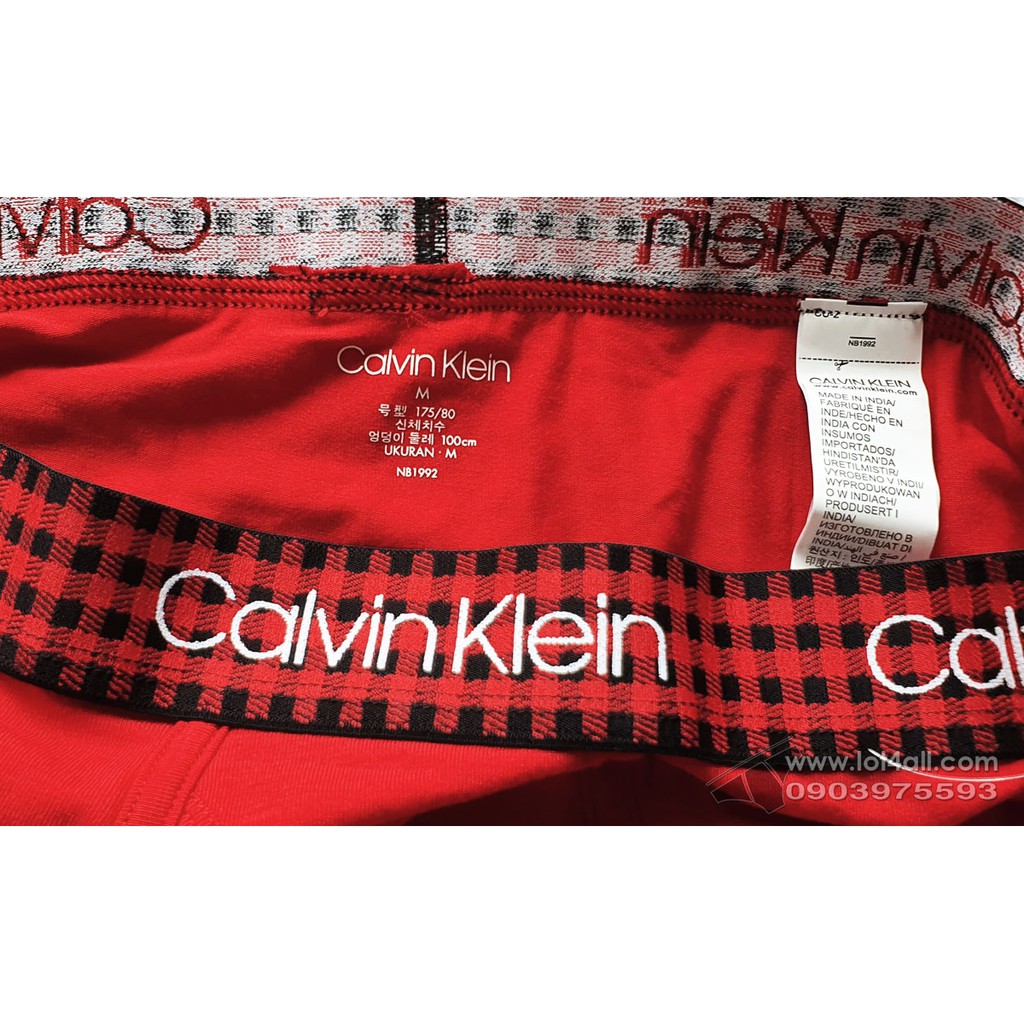 [CHÍNH HÃNG] Quần lót nam Calvin Klein NB1992 Buffalo Check Cotton Stretch Trunk Temper