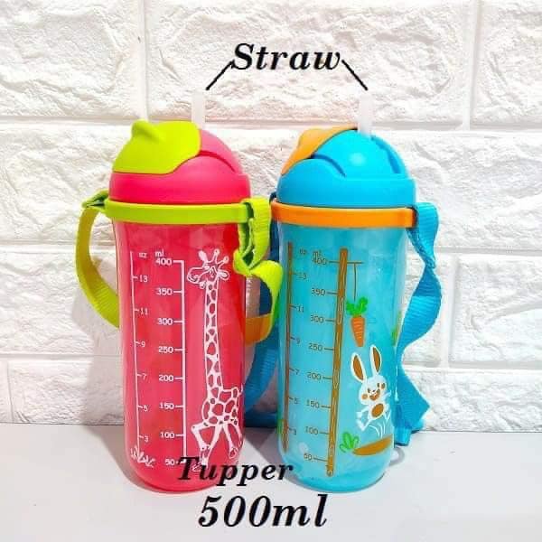 Bình Nước Kids Printable Straw Tumbler 500ML Tupperware - Nhựa nguyên sinh an toàn - Có ống hút - Bảo hành trọn đời