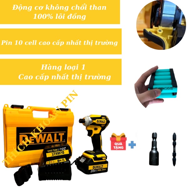 DEWALT- Máy chuyên vít pin DEWALT không chổi than- Máy khoan pin chuyên vít hàng cao cấp