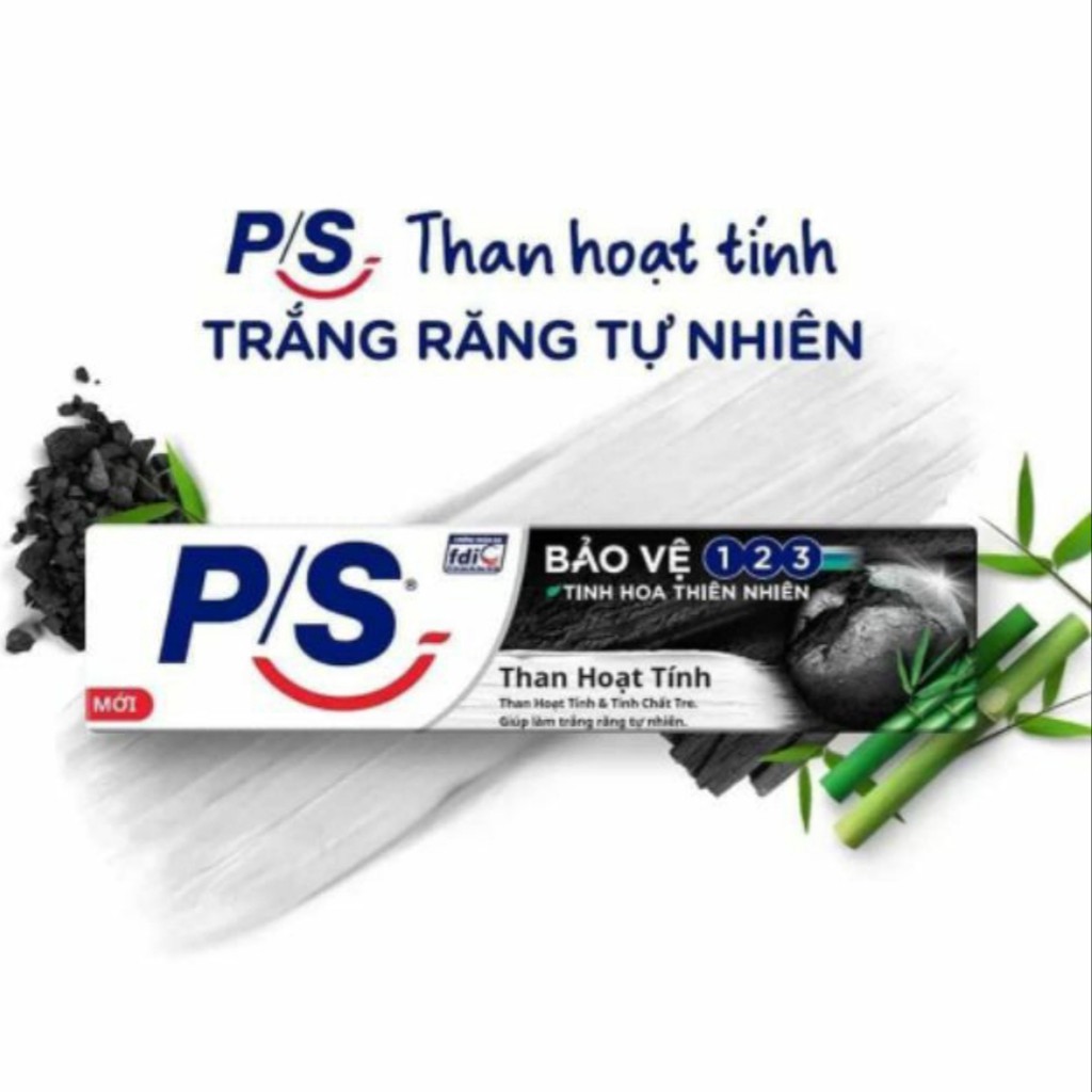 Kem Đánh Răng PS 123 Than Hoạt Tính 180g