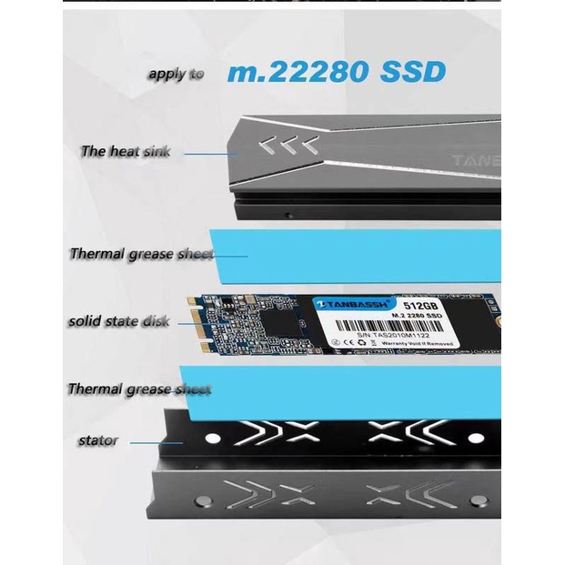 Bộ tản nhiệt đĩa trạng thái M2 SOLID SSD Áo ghi lê M2 phổ quát bộ tản nhiệt NVME / NGFF 2280 Bộ tản nhiệt máy tính có thể tháo rời | BigBuy360 - bigbuy360.vn