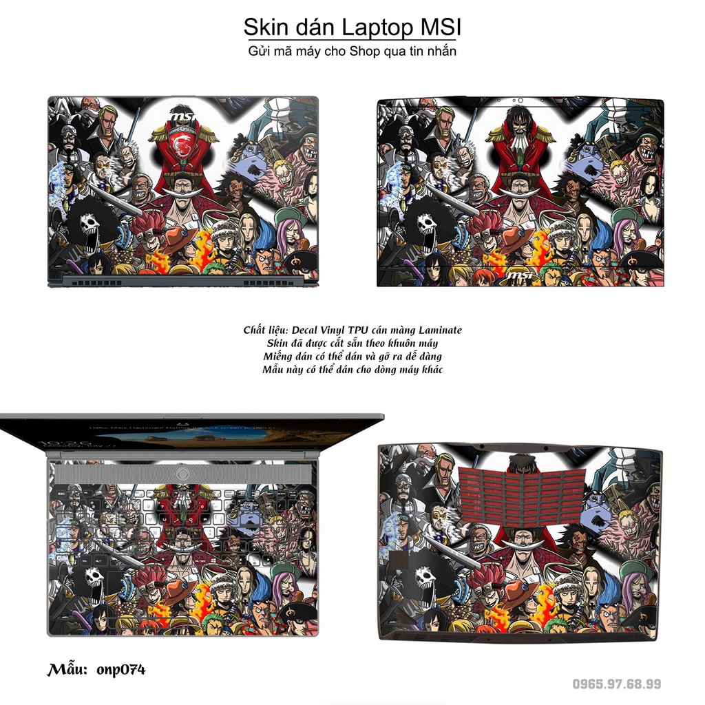 Skin dán Laptop MSI in hình One Piece _nhiều mẫu 5 (inbox mã máy cho Shop)