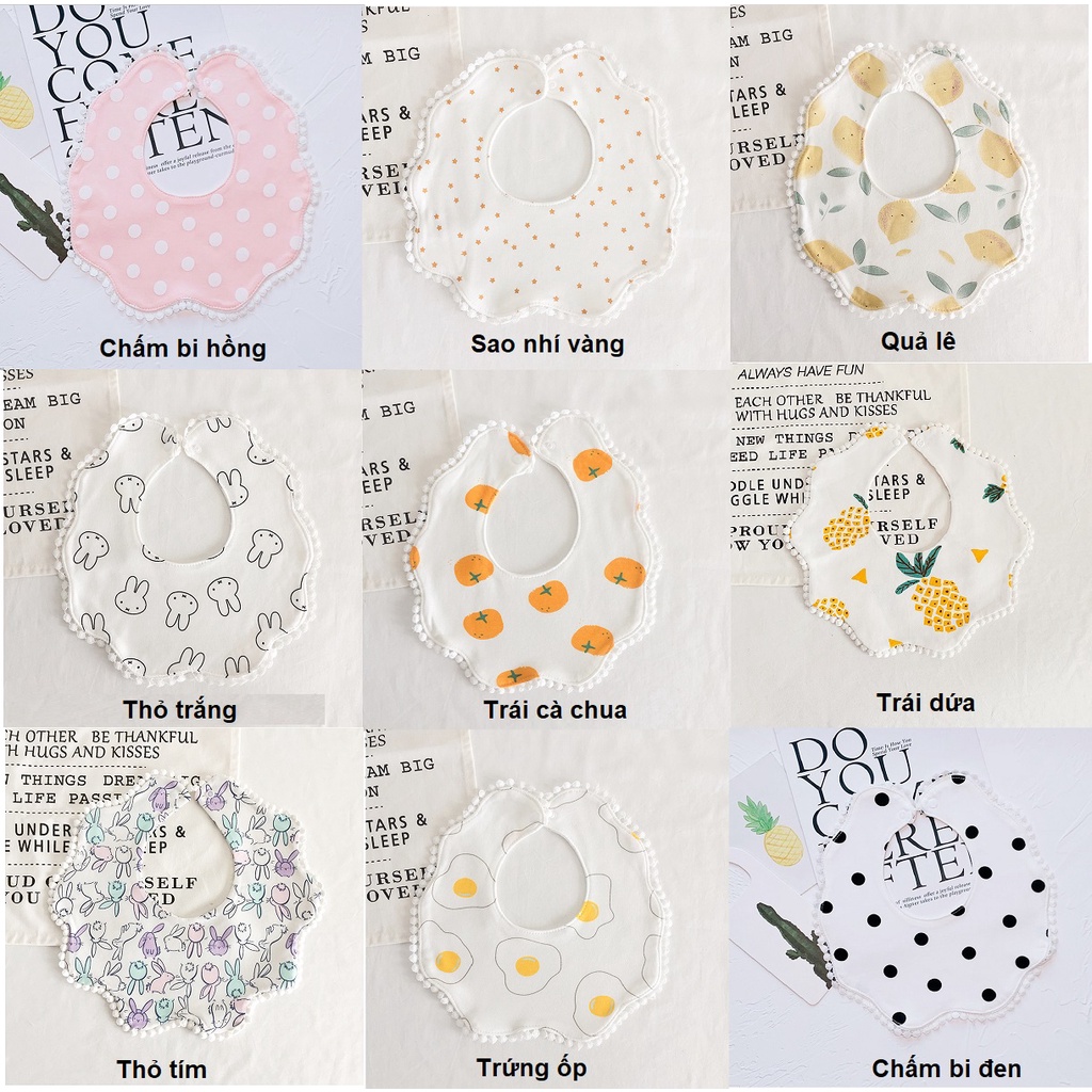 Yếm cổ hoa style hàn quốc mẫu viền sóng Mimi Kids YC04 cho bé