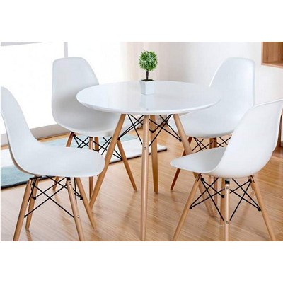 BÀN EAMES TRÒN Đường Kính 60cm chân Gỗ Bàn Làm Việc,Bàn Ăn,Cafe-Hàng Nhập Khẩu