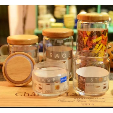 Hũ Thủy Tinh Ocean Pop Jar Wooden Lid Cao cấp
