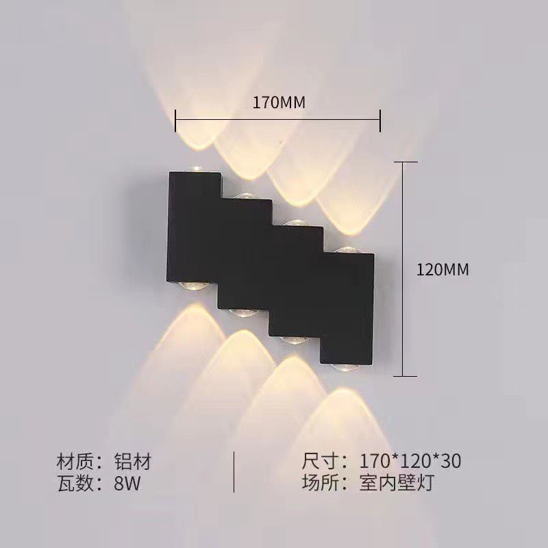 Đèn trang trí hắt tường 2 đầu 6w, 8w  chống nước