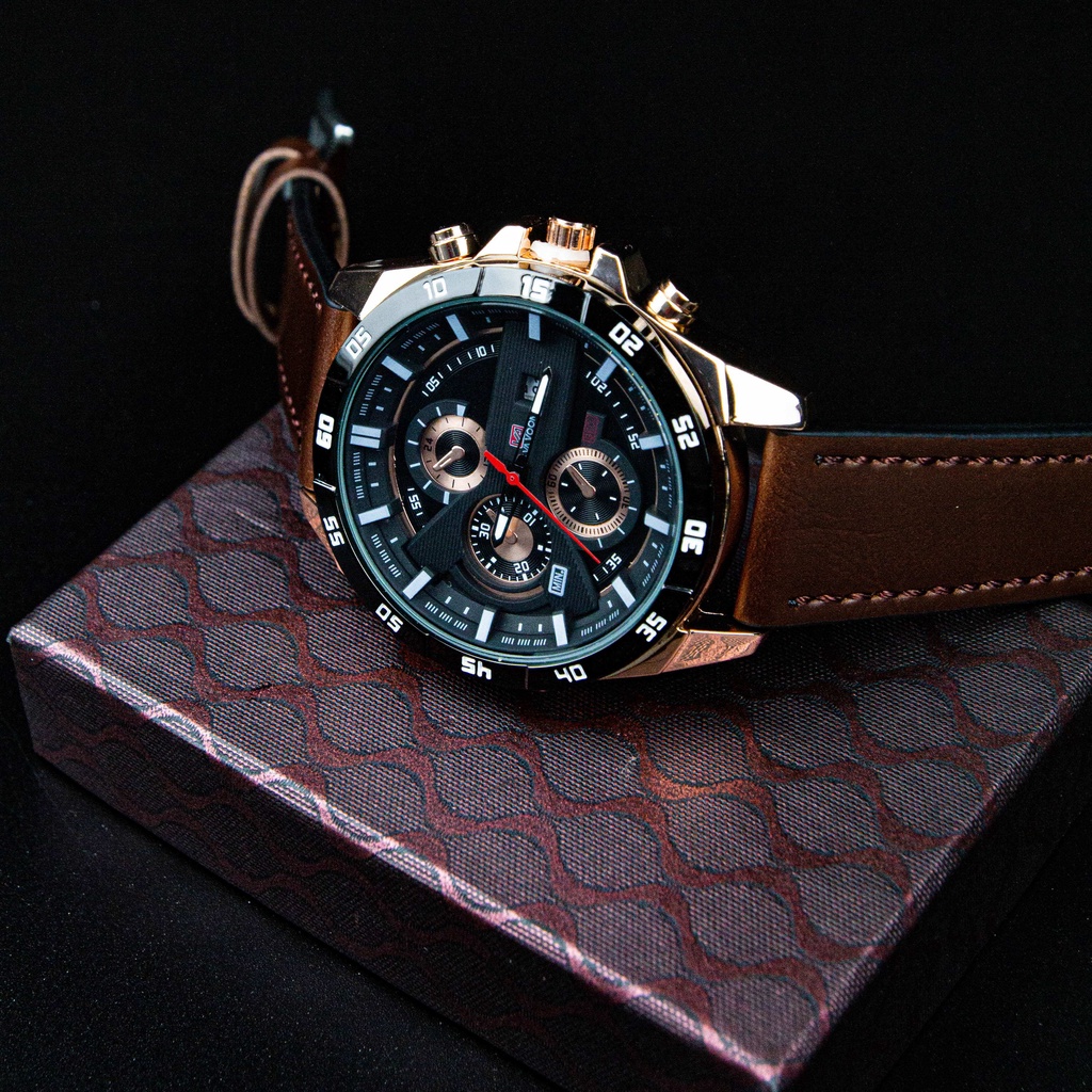 Đồng hồ nam dây da VV001 đồng hồ đeo tay nam Mặt Kính Tráng Sapphire Chống Xước