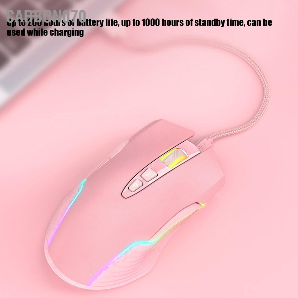 [Hàng HOT] Chuột gaming máy tính không dây 2.4G sạc USB RGB cảm biến quang học chuyên nghiệp【Carbon070】