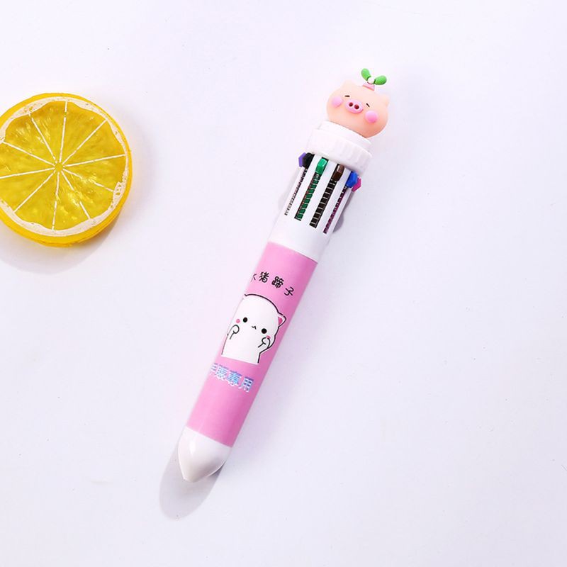 Bút bi 10 trong 1 họa tiết chú heo xinh xắn