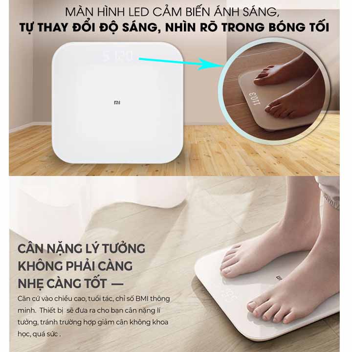 Cân điện tử sức khỏe thông minh Xiaomi Smart Scale 2/ Xiaomi Body Fat Scale 2 - Hàng Chinh Hãng - BH 12 Tháng
