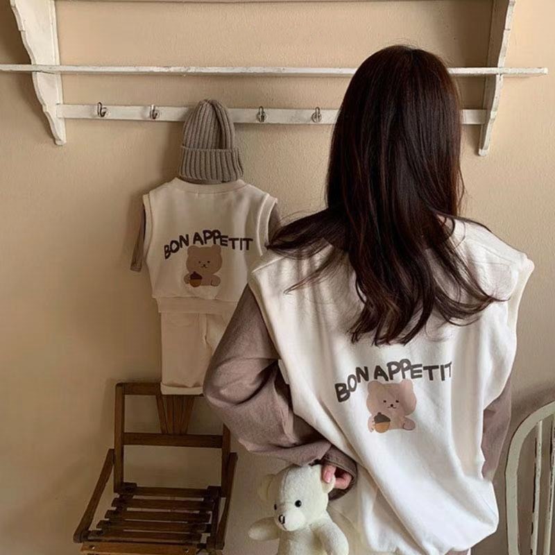 Áo Ba Lỗ Cổ Tròn Họa Tiết Kẻ Sọc Thời Trang Cho Mẹ Và Bé