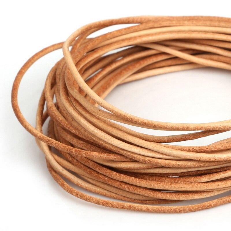 BEADIA Cuộn Dây Da Thật 5M 1/1.5/2/3mm Dùng Làm Trang Sức DIY