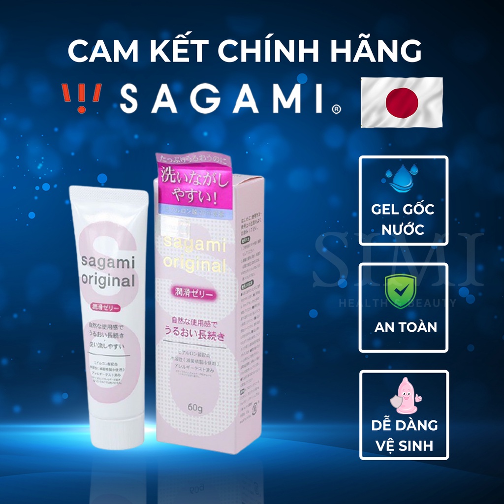 Gel bôi trơn gốc nước SAGAMI Nhật Bản chính hãng duy trì độ ẩm vùng kín hậu môn nam nữ gel boi trong quan hệ - tuýp 60g