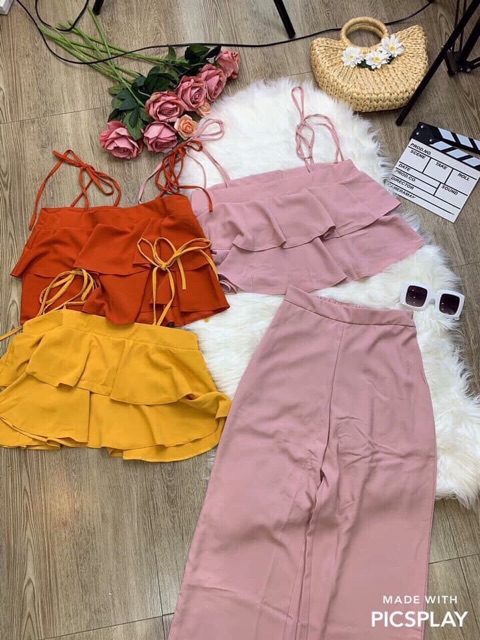 Set hai dây hai tầng cột nơ vai siêu xinh