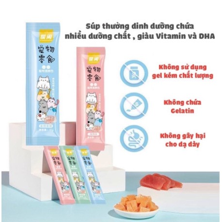 Shizuka Súp thưởng cho mèo - 3 vị ( 15g/1 thanh )