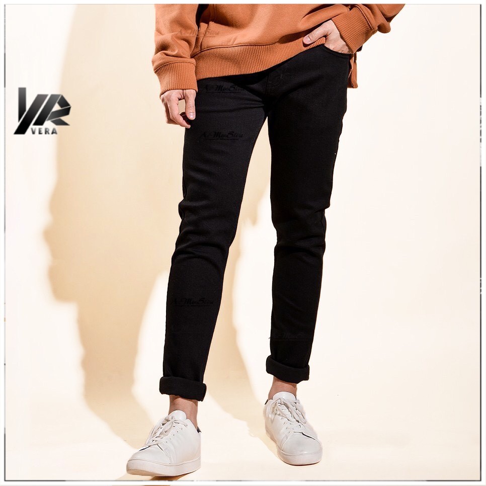 Quần Jean Nam-Quần bò nam đen trơn kiểu dáng skinny, chất liệu 95% cotton co dãn, lên fomr cực đẹp cực sang. QBD1 | BigBuy360 - bigbuy360.vn