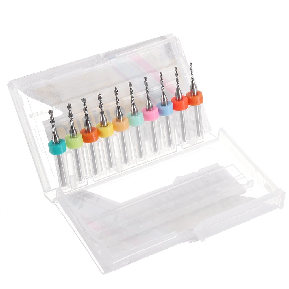 Set 10 Mũi Khoan Xoắn CNC PCB 0.1-3.0mm