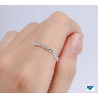 Nhẫn bạc nữ đính nửa hàng đính đá, nhẫn nữ bạc ta, nhẫn bạc KiraSilver