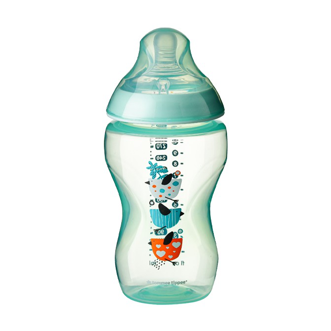 Bình sữa ty siêu mềm tự nhiên Tommee Tippee Closer to Nature PP 340ml, núm ty đi kèm 3-6 tháng -Xanh ngọc