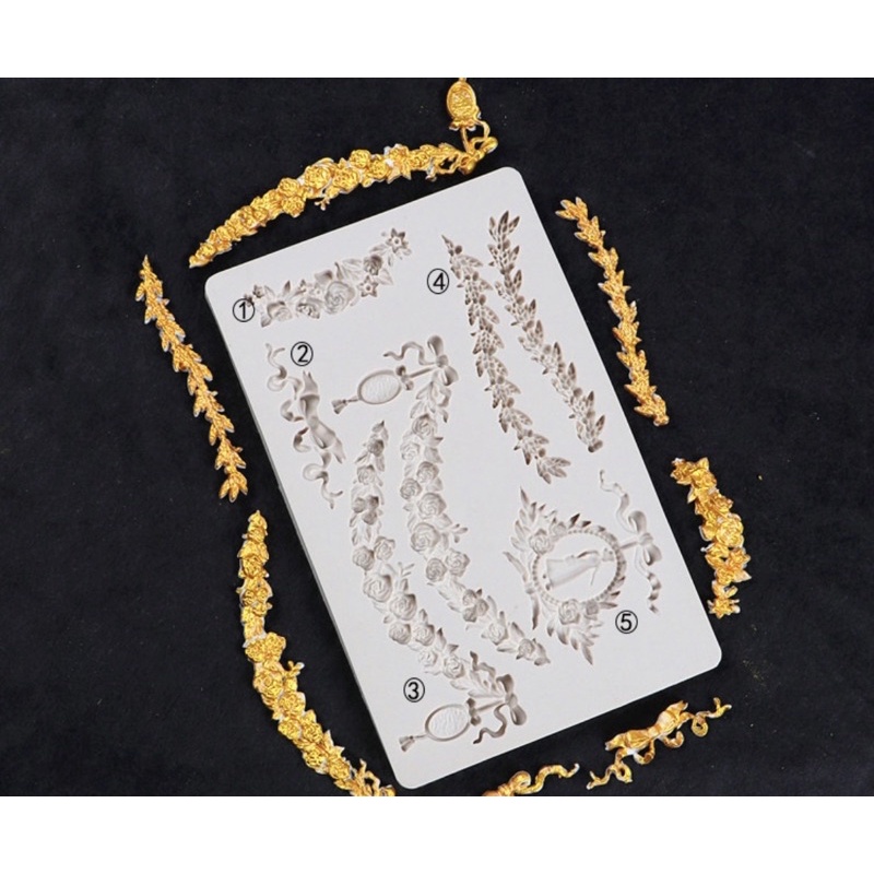 khuôn silicon hoa dây trang trí bánh