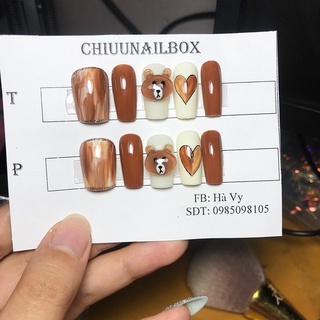 Móng úp thiết kế_ Mã gấu brown 🐻