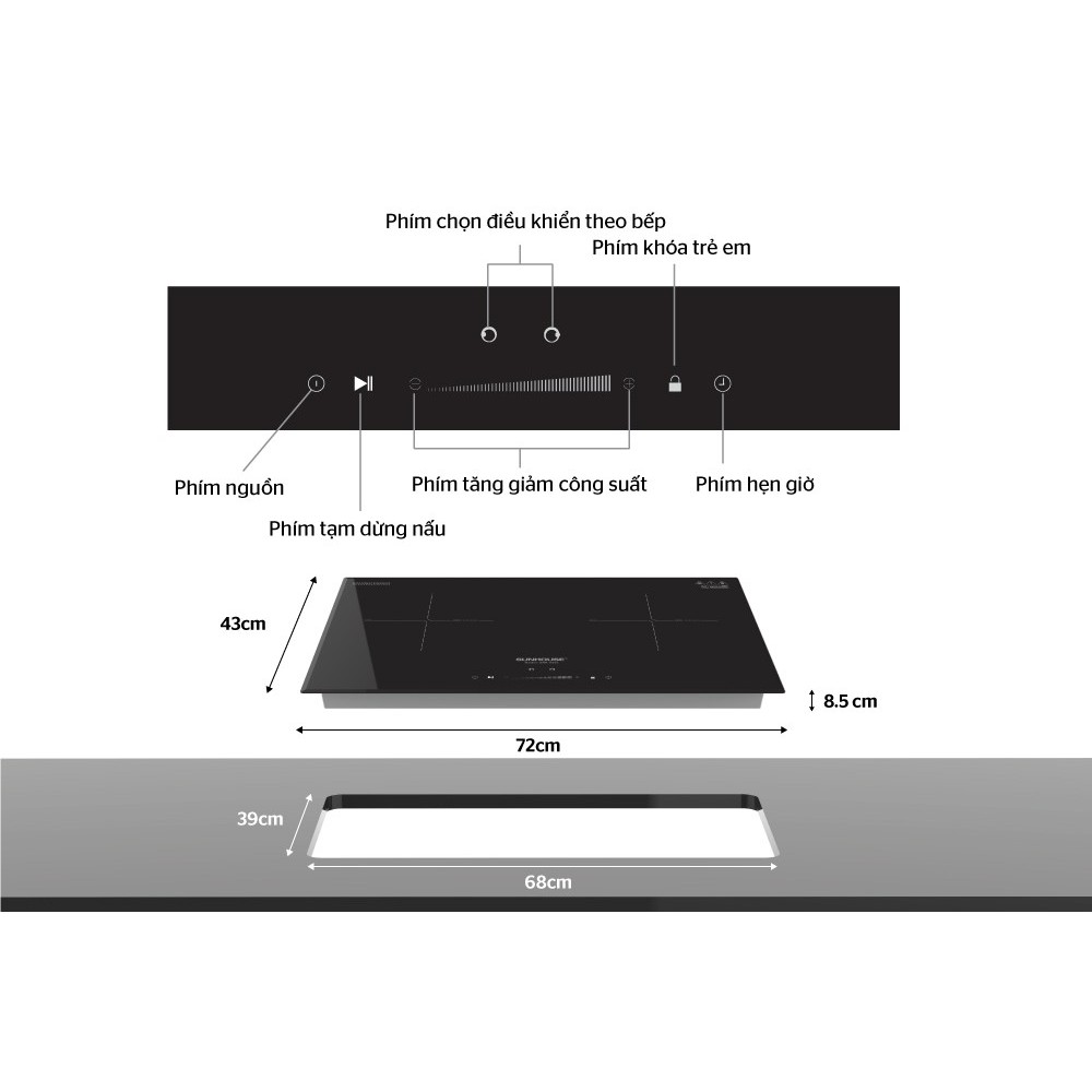 BẾP ĐÔI ĐIỆN TỪ SUNHOUSE SHB-DI02 - HÀNG CHÍNH HÃNG