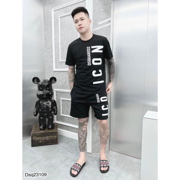Bộ DSQ Nam In Chữ Dọc Siêu Chất - Quần Áo Nam Chữ ICON Hót Hít