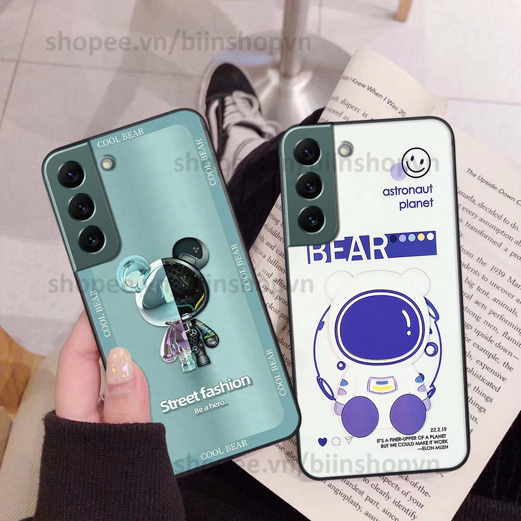 Ốp Samsung S22 / S22 Plus / S22 Ultra / S22+ hình gấu bear brick đẹp độc lạ, thời trang, cá tính