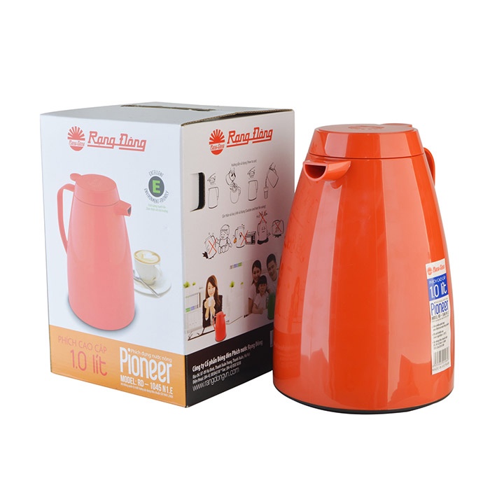 Phích đựng nước nóng 1 Lít Rạng Đông, nắp gioăng xoáy giữ nhiệt cao -  RD 1045 N1.E