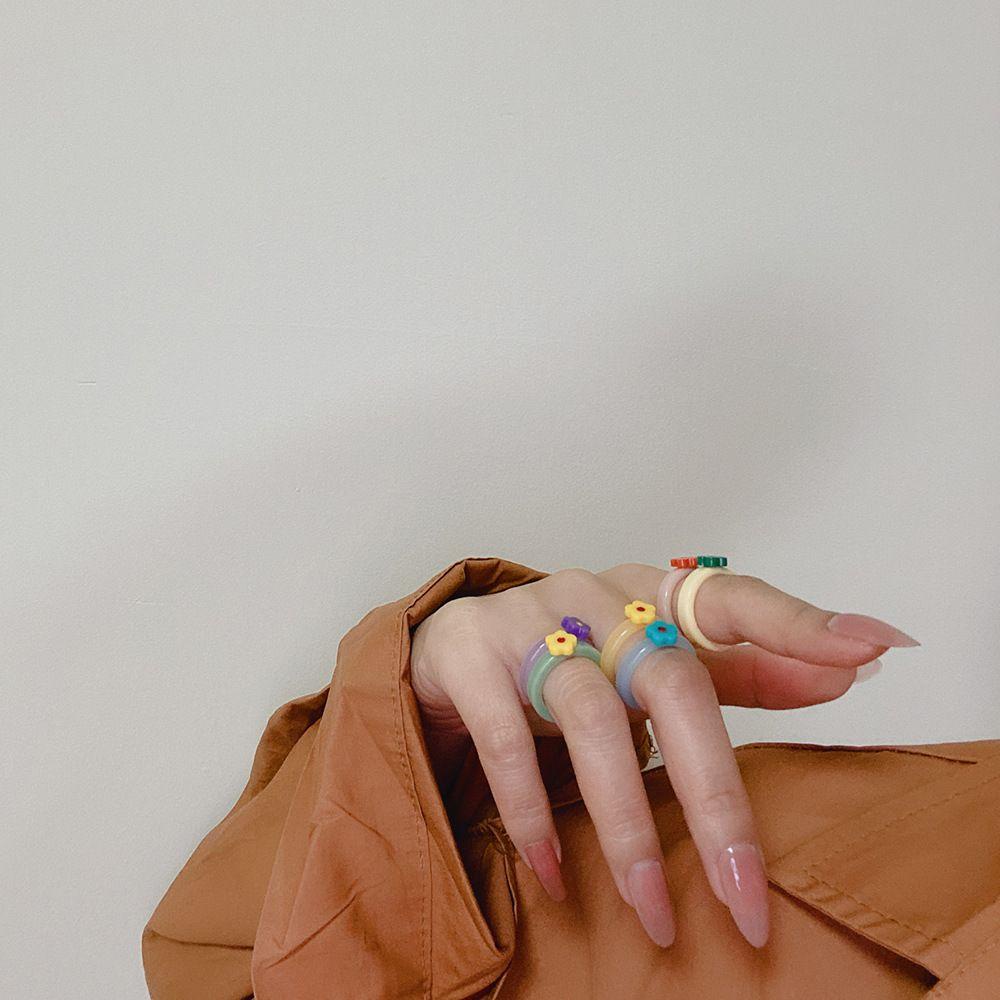 Nhẫn Acrylic Hình Bông Hoa Thời Trang Hàn Quốc Dành Cho Nữ