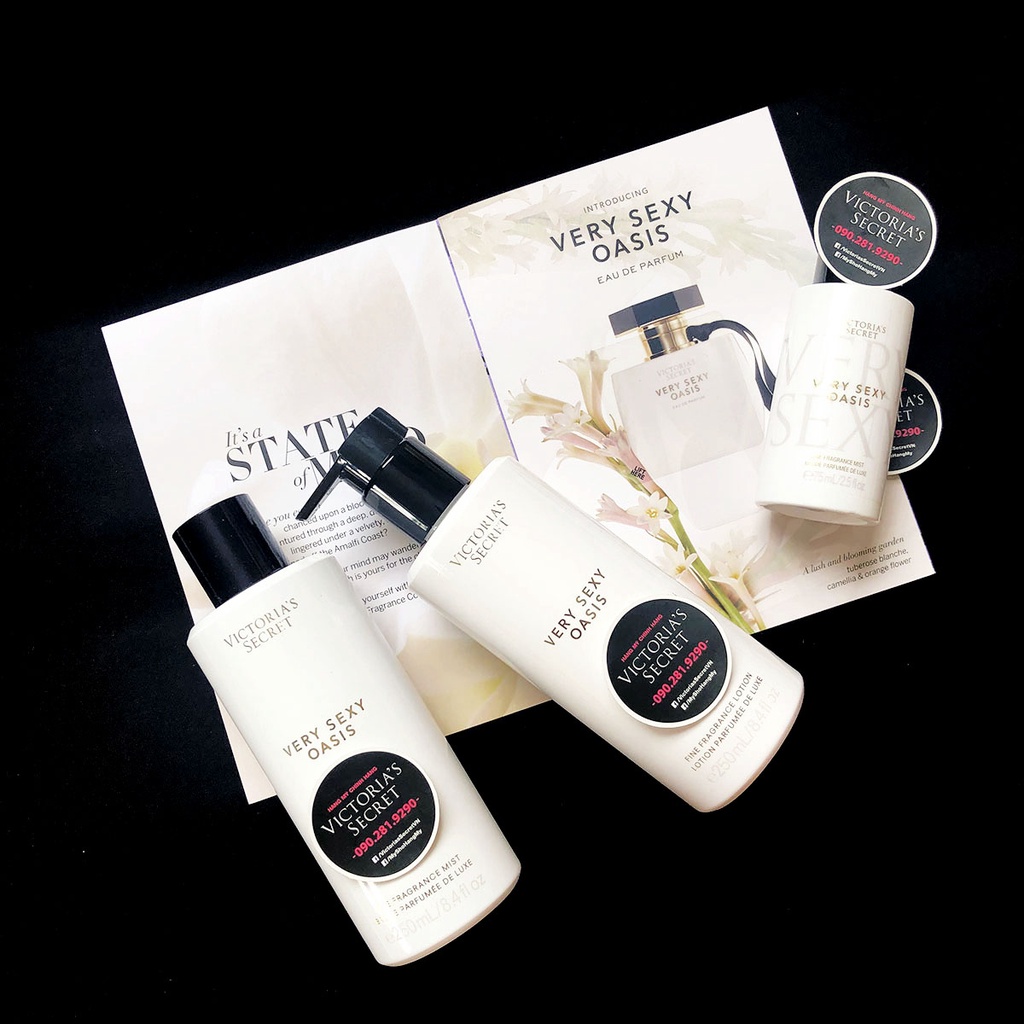 Xịt thơm toàn thân, Kem dưỡng thể toàn thân hương nước hoa cao cấp Very Sexy Oasis