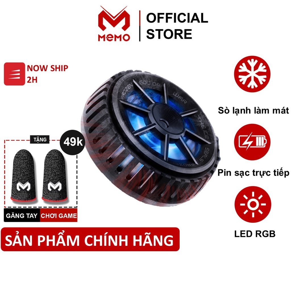 Quạt tản nhiệt điện thoại sò lạnh MEMO CX-A2 từ tính gaming đèn led RGB làm lạnh nhanh nhỏ gọn phù hợp chơi game MOBA