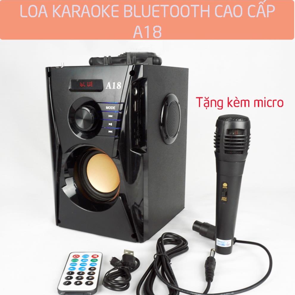 Loa kẹo kéo, Loa Bluetooth A18 - Loa Bluetooth Karaoke - Pin trâu - Bass trầm cực chất - Bảo Hành Chính Hãng toàn quốc