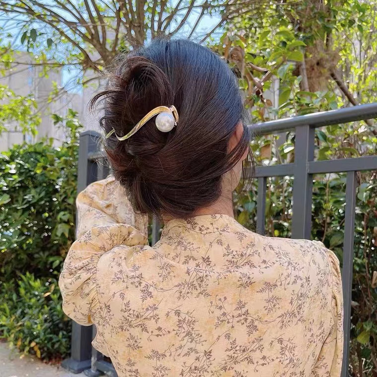 Kẹp Tóc Đính Ngọc Trai Nhân Tạo Phong Cách Hàn Quốc Thời Trang