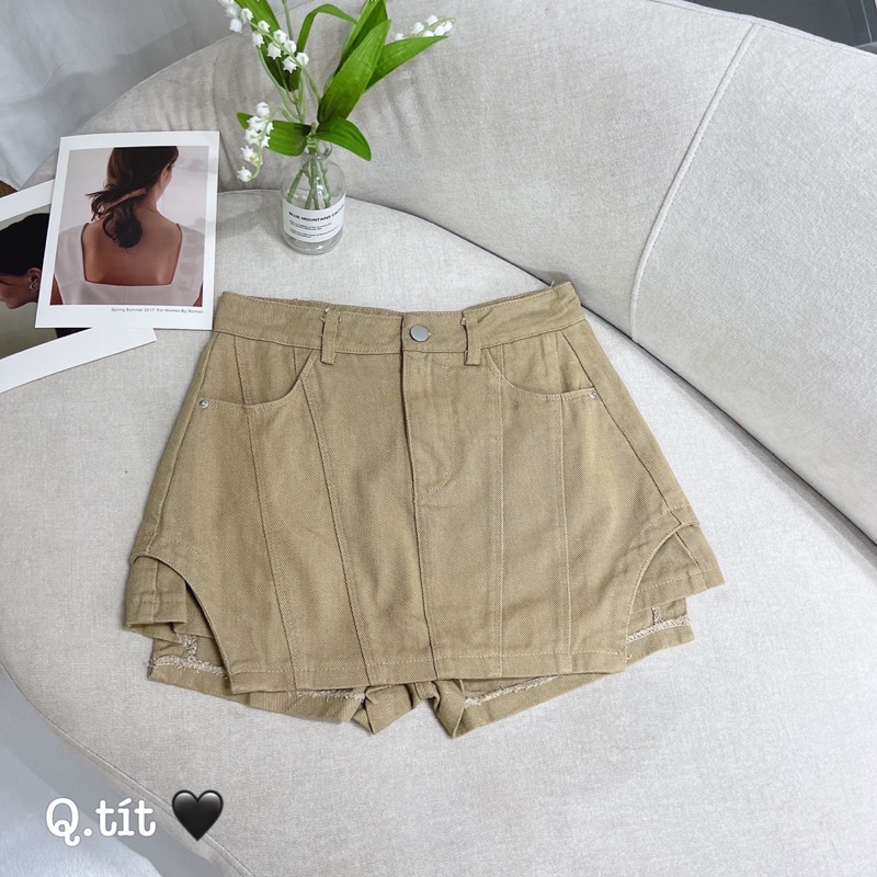 Chân váy xẻ gân tôn dáng hàng QC loại 1 - hàng có sẵn