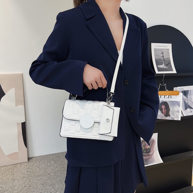 Túi Đeo Vai Màu Trơn Họa Tiết Caro Phong Cách Retro Thời Trang Mùa Hè 2022 Cho Nữ