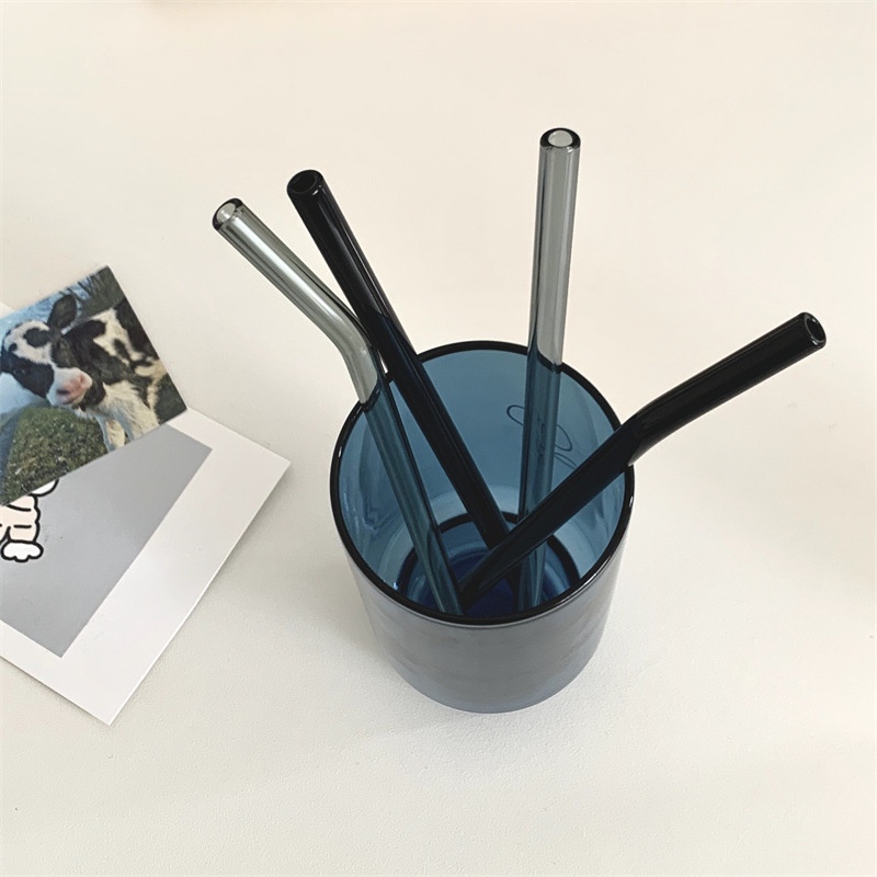 Ống hút thủy tinh Organic Daisy Decor  ống hút trà sữa thân thiện môi trường, tái sử dụng kích thước 200*8mm