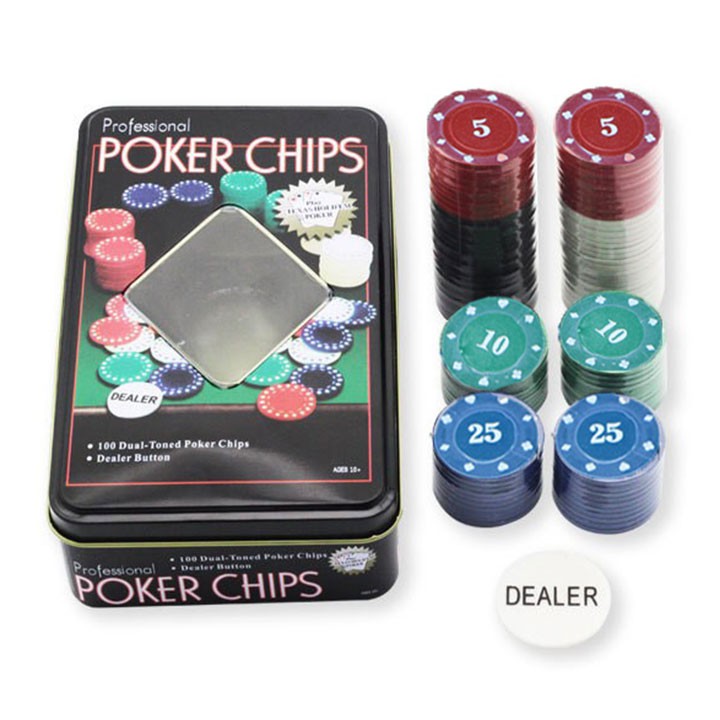 Bộ 100 phỉnh hộp sắt