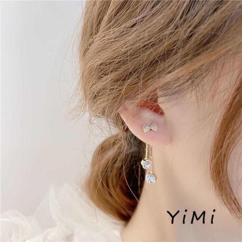 Bông tai tua dài hình ngôi sao đơn giản đa chức năng phong cách Hàn Quốc