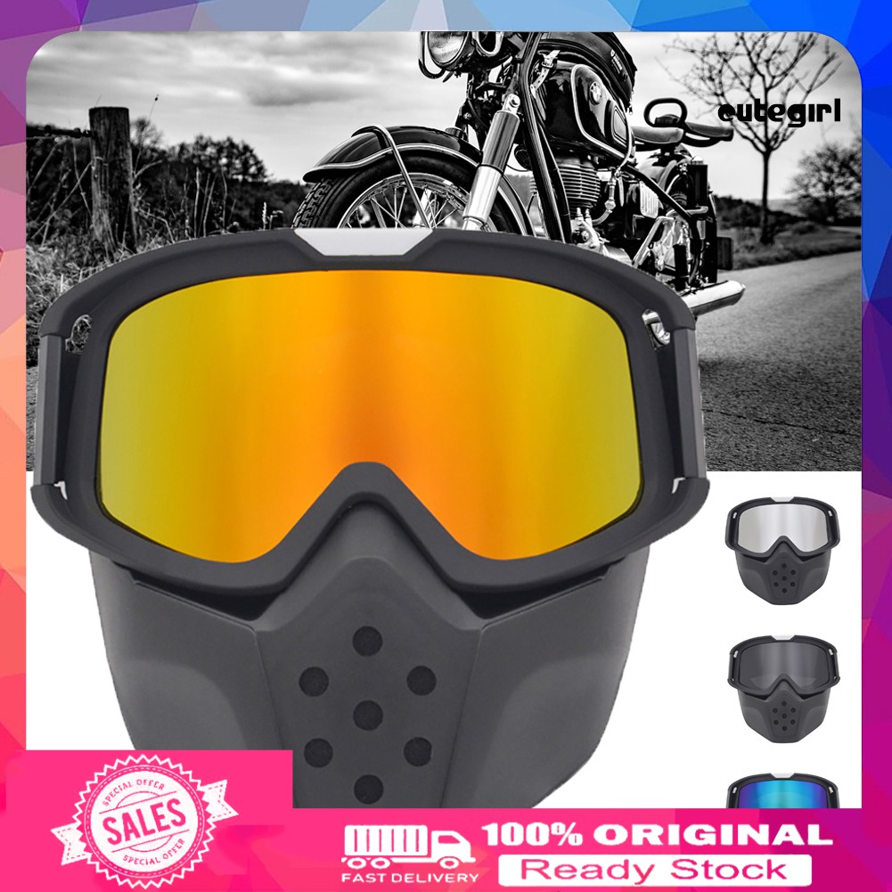 CUTE_Vintage Motorcycle Helmet Goggles Mask Motocross Windproof Protection Glasses