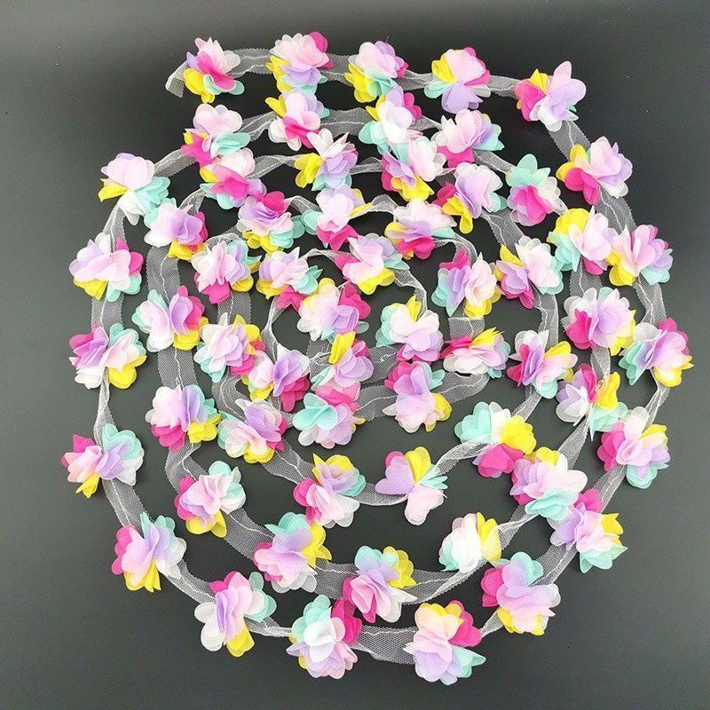 Set 60 Dây Ruy Băng Vải Voan Phối Ren Nhiều Màu 50mm Dùng Trang Trí Quà Tặng