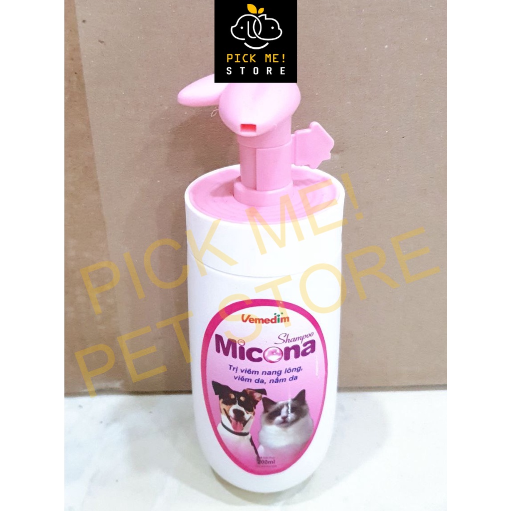 Sữa Tắm MICONA 200ml - Hỗ Trợ Vấn Đề Viê.m, N.ấ.m Da &amp; Lông cho Chó Mèo