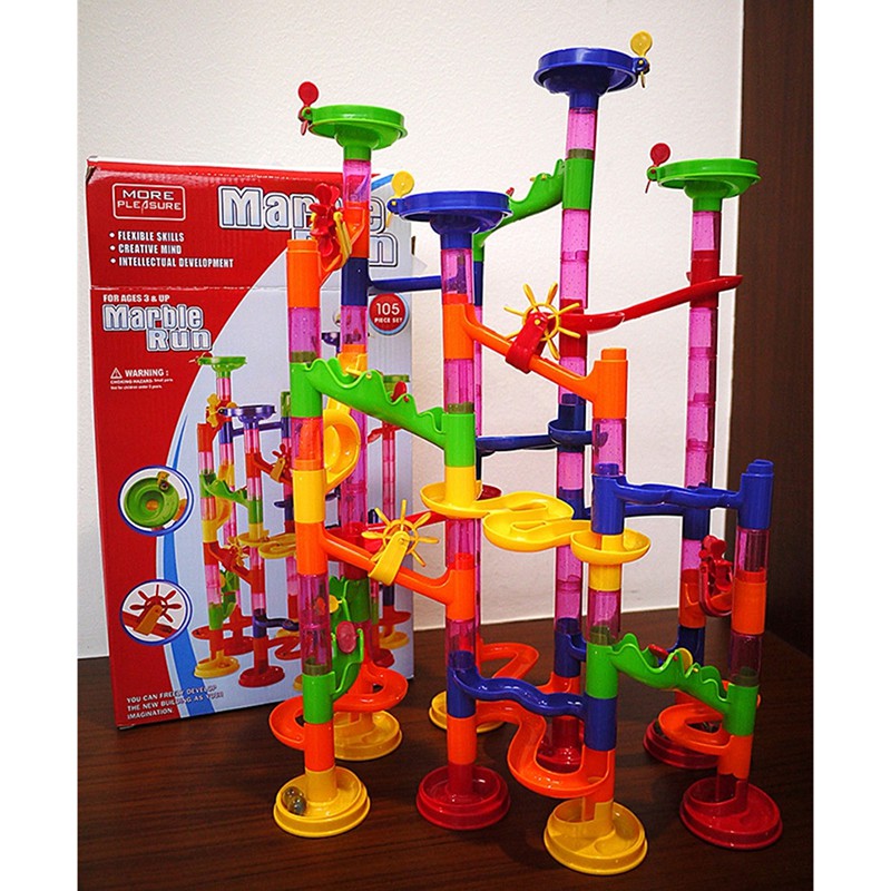 105pcs DIY Construction Marble Race Run Maze Balls Track Building Blocks Children Gift For Baby Educational Toys