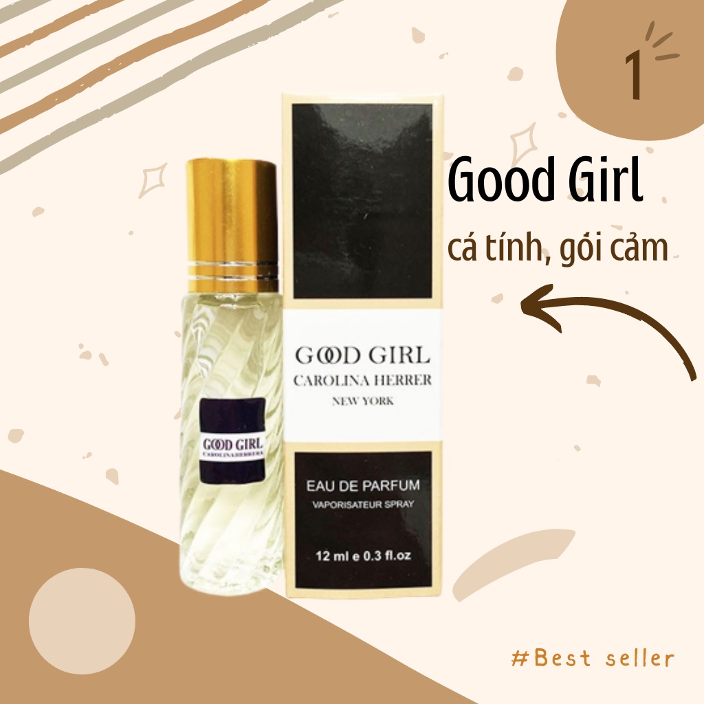 Nước Hoa Nữ Chính Hãng - Cá Tính Gợi Cảm - Good_Girl, Dạng Lăn 12ml siêu tiết kiệm
