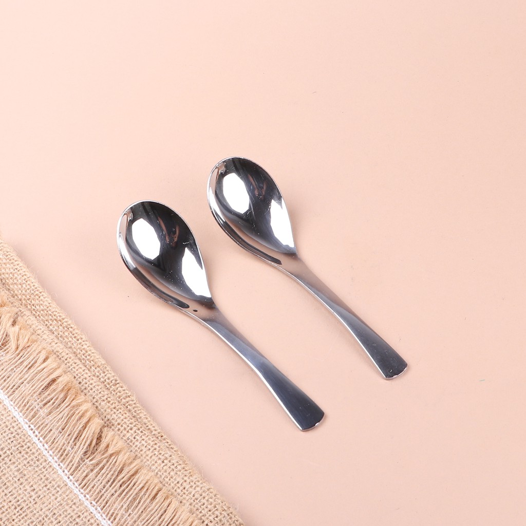 Muỗng canh bầu tròn inox Bam House cán cong loại dày cao cấp MCC01 - Gia dụng bếp