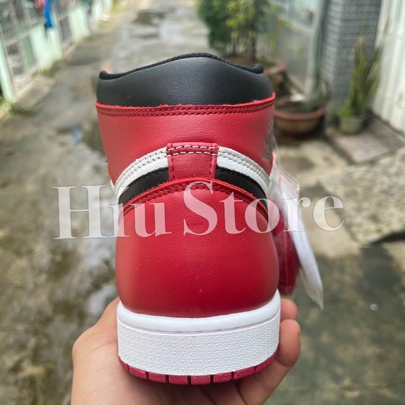 (Híu)Giầy Thể Thao Air Jordan Retro High |Đen Đỏ Trắng|Da Đẹp