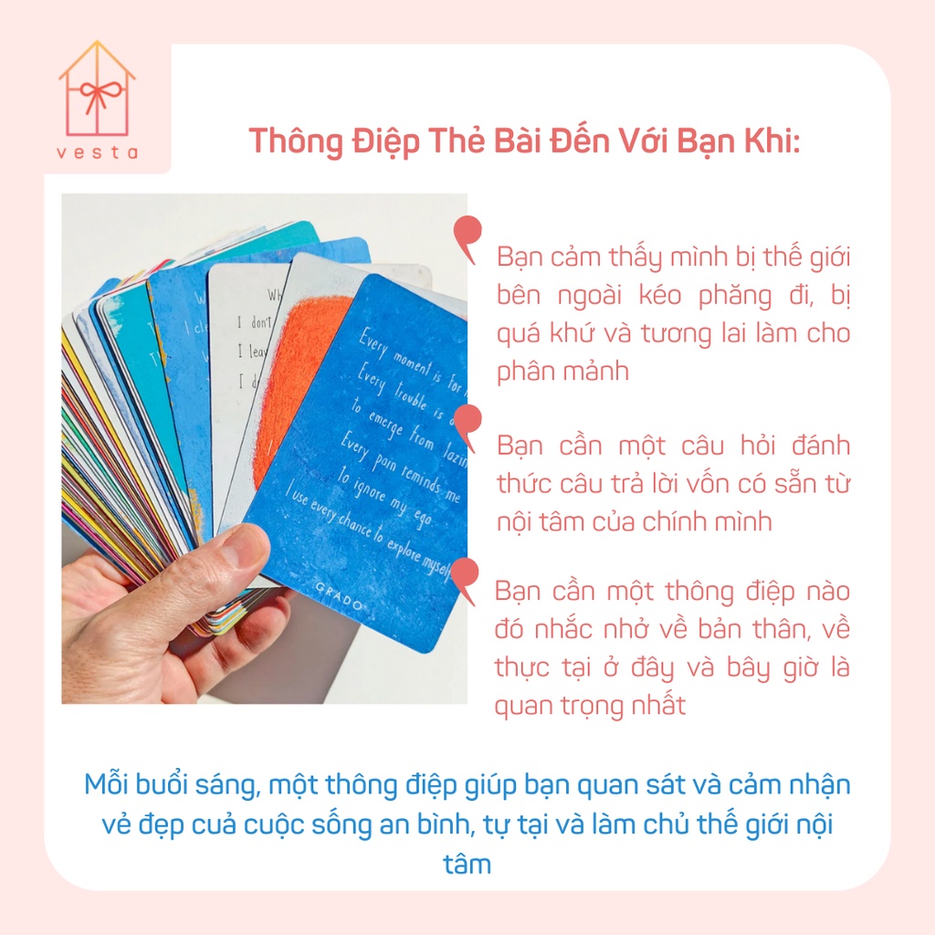 Bộ thẻ bài Quà tặng cuộc sống Gift of life | Lá bài thông điệp ý nghĩa cuộc sống cho bản thân gồm 36 lá